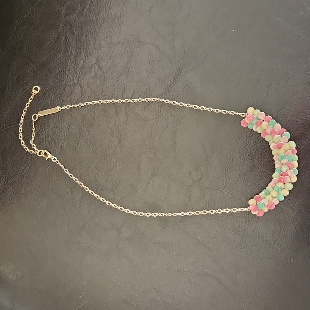 Smadar Edri 14K Gold Plated Multi-color Enamel Discs Choker Necklace Israel